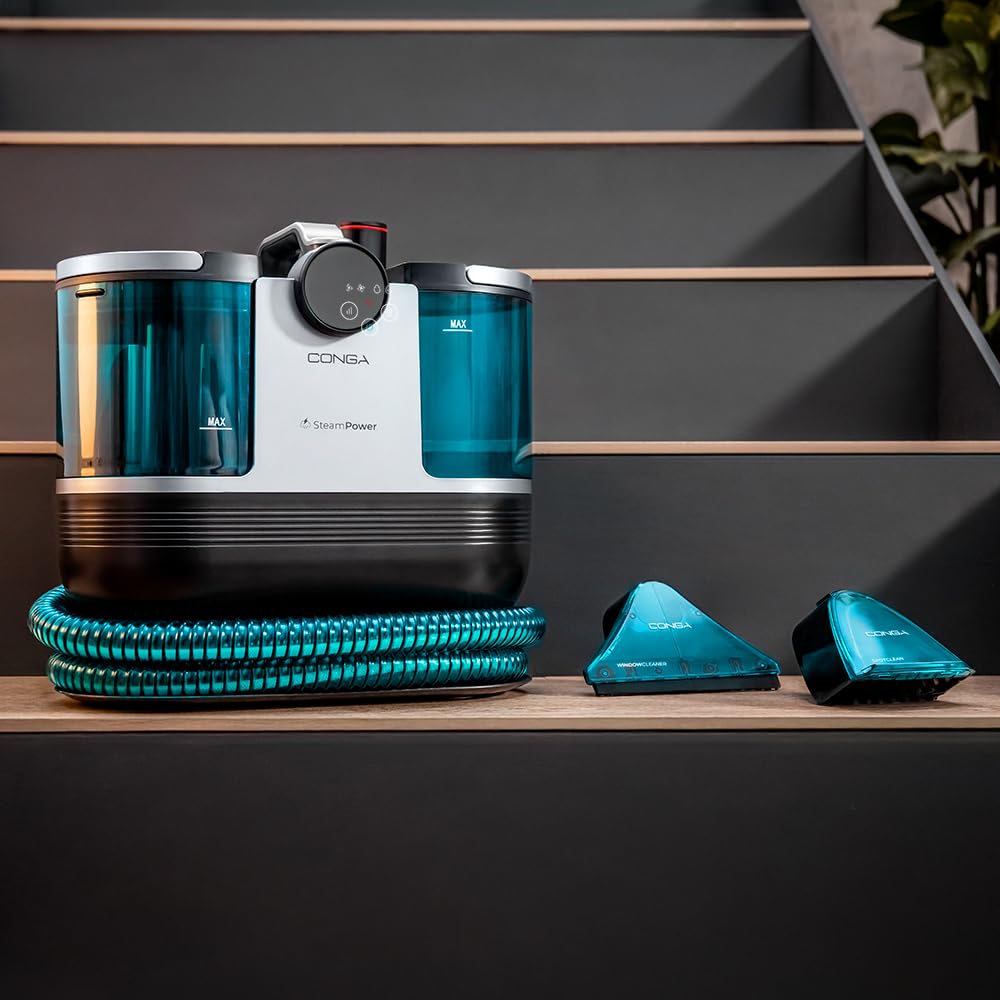 Cecotec Lavatappeti Aspirapolvere con Cavo Conga 7000 Carpet&Spot Clean Steam. Max. 1700 W, Vapore, Serbatoio Acqua Pulita 1600 ml e Acqua Sporca 950 ml, Raggio d'Azione di 9m