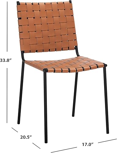 Miniatura 3 de Safavieh Home Collection Wesson - Silla de comedor (2 unidades), color negro Coñac/Negro,Cognac/Plateado,Blanco/Plata