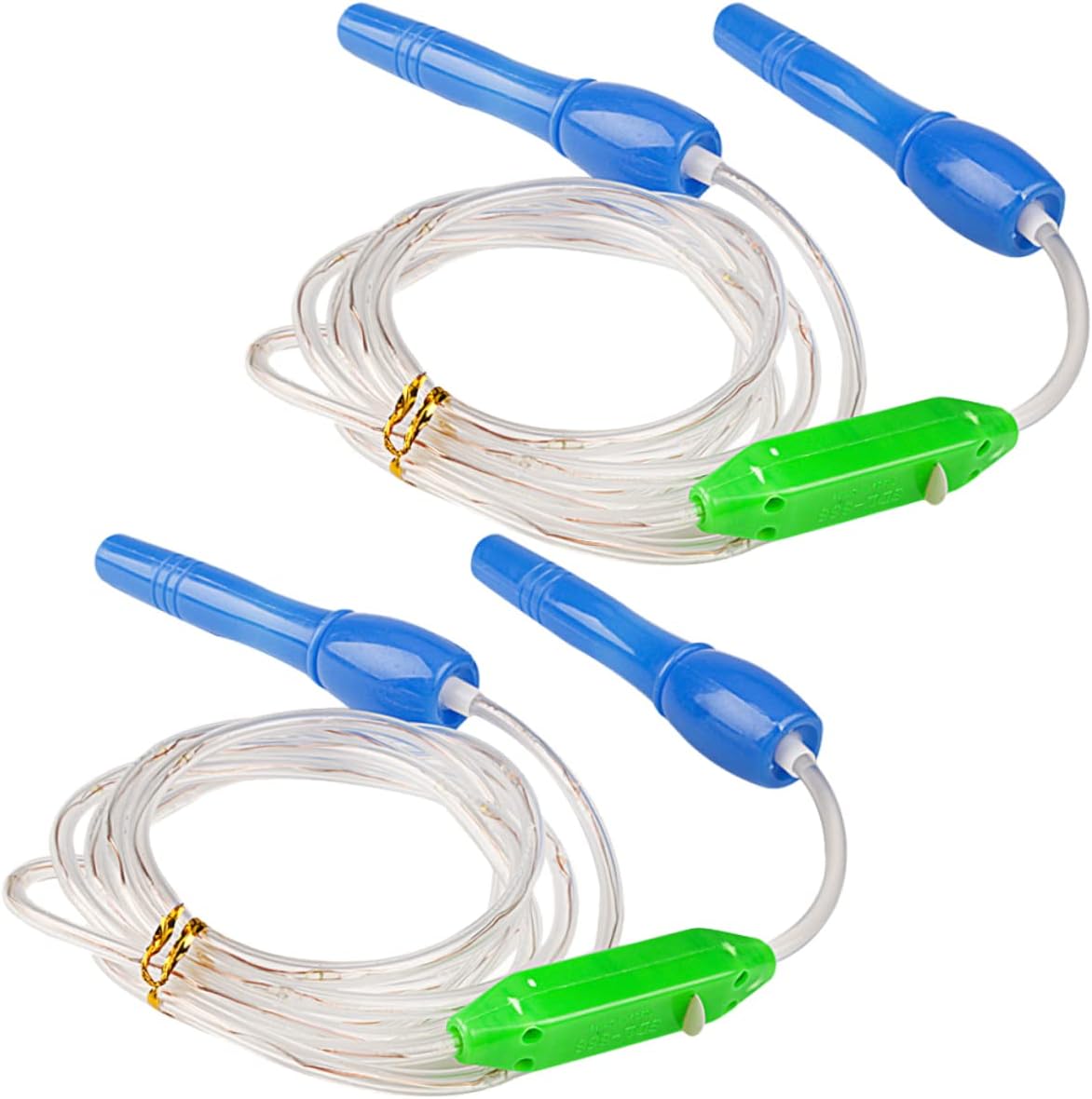 Kichvoe 2pcs LED Light Up Jump Ropes for Outdoor Fitness Smooth Spinning Flashing Skipping Ropes for Boys and Colorful Sports Equipment Gift Random Color