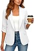Blazers para Mujer 2026 Vestimenta de Oficina Casual de Negocios Chaqueta de Moda Talla Grande Cárdigan Ligero Holgado Traje de Trabajo Profesional Sacos Elegantes Blanco 1