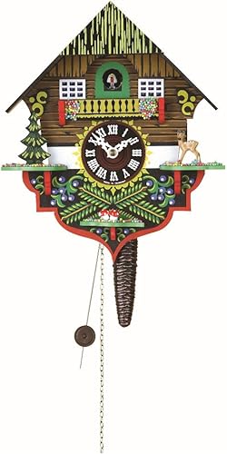 Trenkle Reloj de cuco de cuarto de llamada con movimiento de 1 día Black Forest House TU 618
