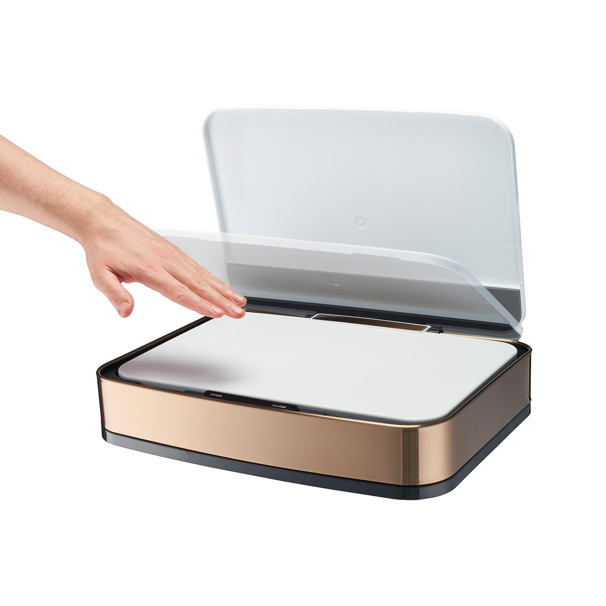 Cooks Professional White/Copper Replacement Sensor Lid For 75L Recycling Bin | Lid Only | Battery Powered |