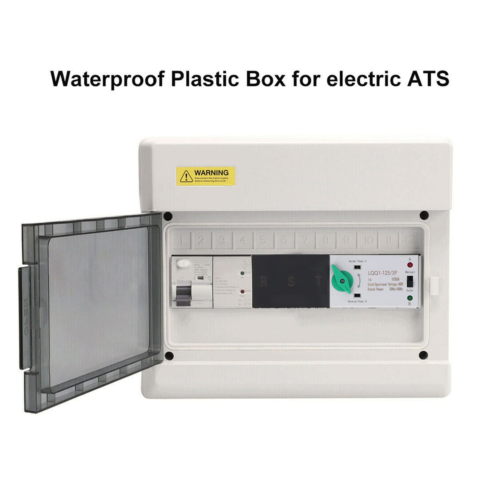 Marhynchus Interruptor de Transferencia Automática de Doble Potencia 3P, Interruptor de Transferencia de Energía Plateado para PC 100A AC400V, Retardante de Llama 50kA 220VAC Control para Generador