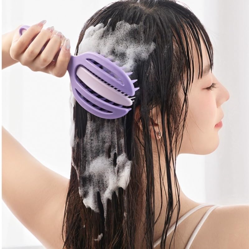 Long Handled Hairbrush Soft Silicone Bath Comb Hair for Washing