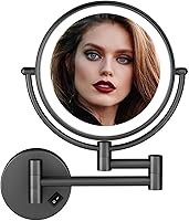 Vista 8 de Espejo de Maquillaje Montado en la Pared, Espejo de Tocador, 1X/10X Aumento Espejo CosméTico, 8 Pulgad Espejo de Maquillaje, Rotación de 360° Dorado