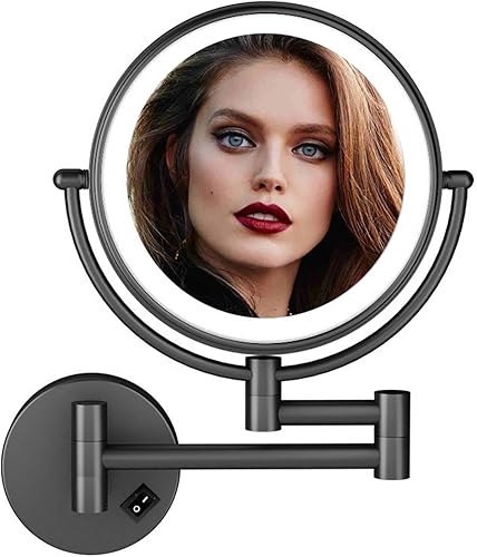 Miniatura 8 de Espejo de Maquillaje Montado en la Pared, Espejo de Tocador, 1X/10X Aumento Espejo CosméTico, 8 Pulgad Espejo de Maquillaje, Rotación de 360° Dorado