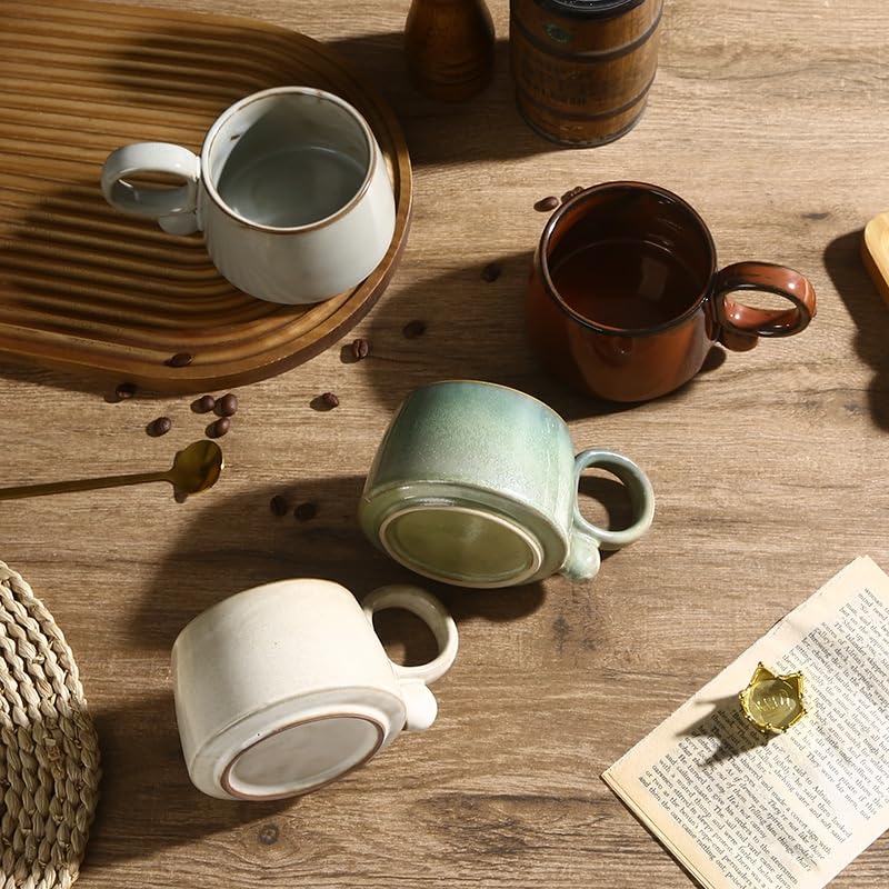 Taza de café de cerámica con cuchara mezcladora miniatura 7