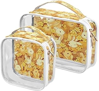 ALAZA Yellow Flower Rabbit 2 Pcs Storage Bags...