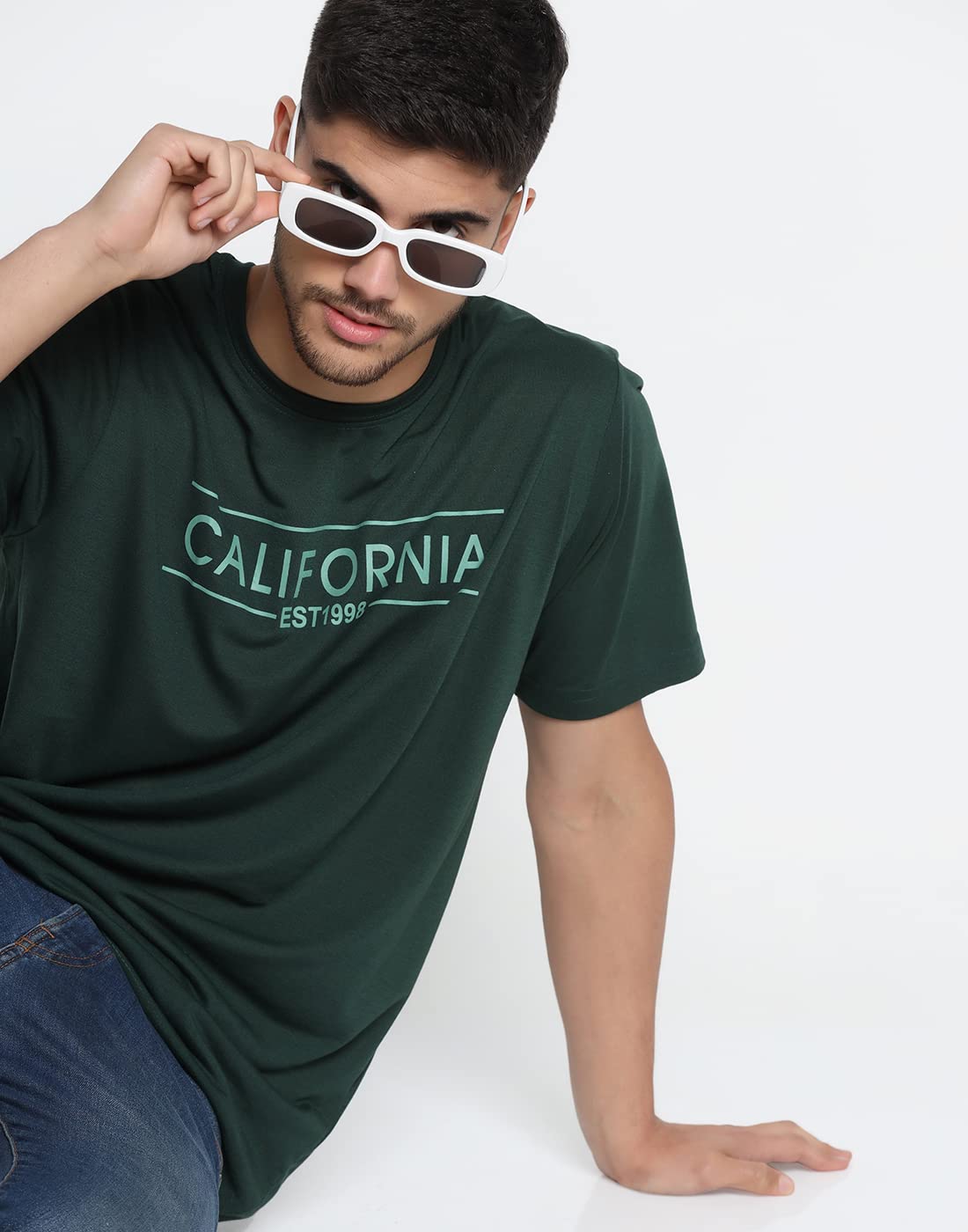 INKKR Camiseta estampada multicolor con cuello redondo para hombre (paquete de 2)