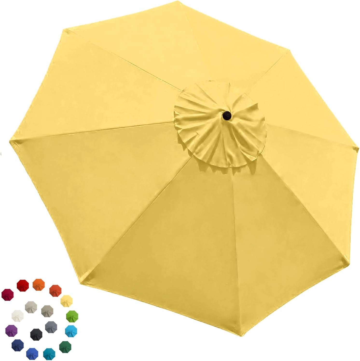 EliteShade USA 9FT Patio Umbrella Replacement Covers 8 Ribs Market Umbrella Canopy Cover (CANOPY ONLY) (Yellow)