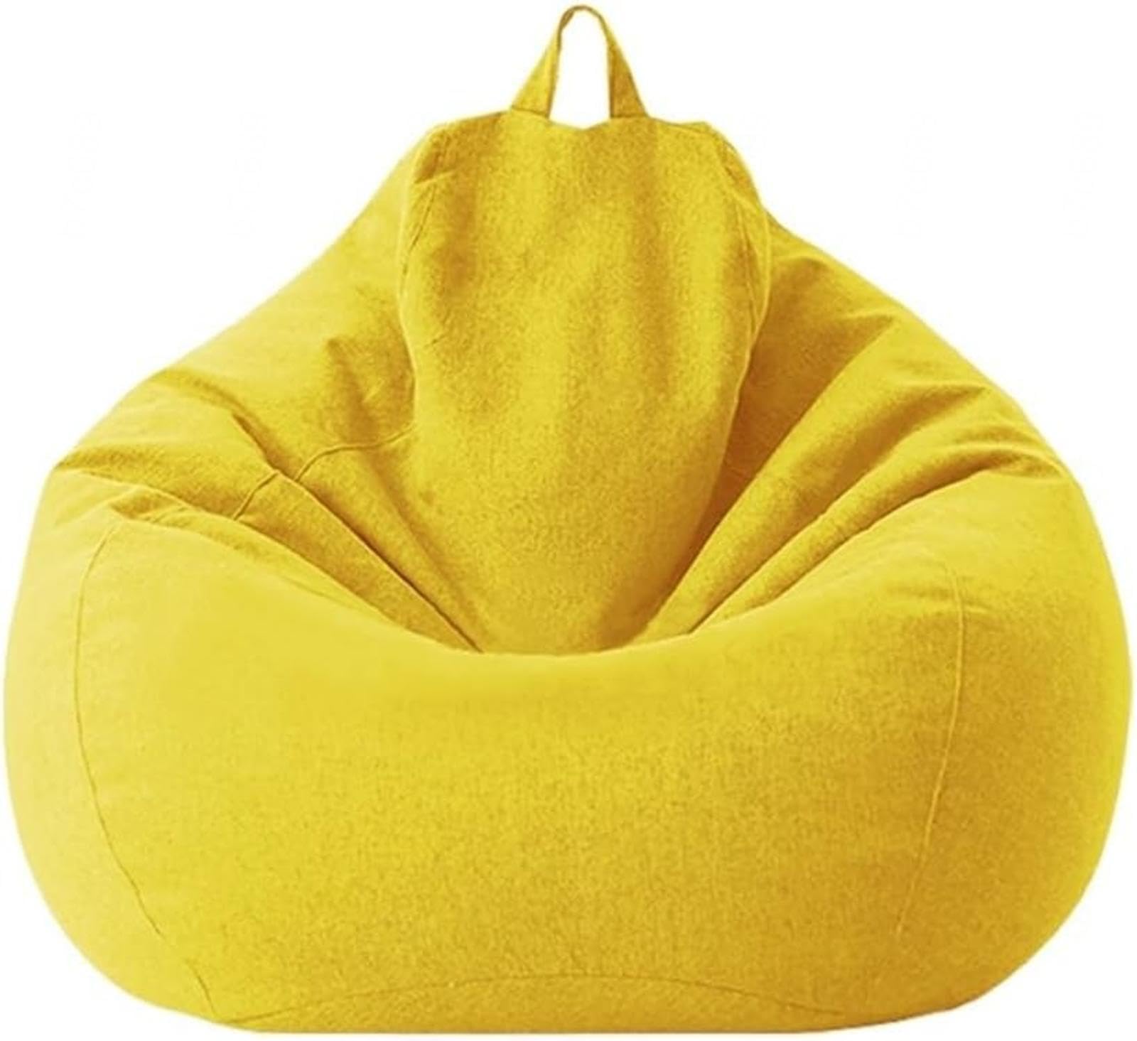 NIBHZ Bean Bag Cover Big Cotton Linen Lazy BeanBag Chair Sofa Covers Puff Relax Lounge Couch,yellow-70X80cm