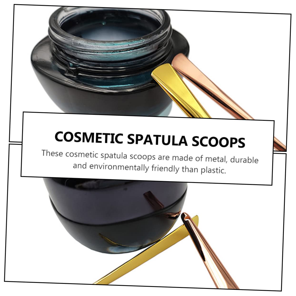 Cosmetic Spatula Applicator Curved Metal Mini 3pcs for Lotion Mask image 5