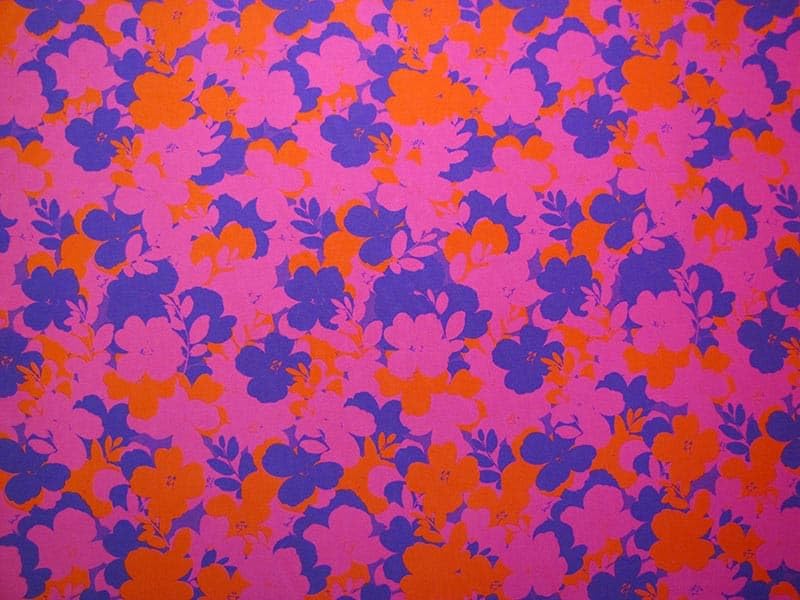 100% Pure Mulberry Silk Blooms ? Radiant Pinks Printed Fabric