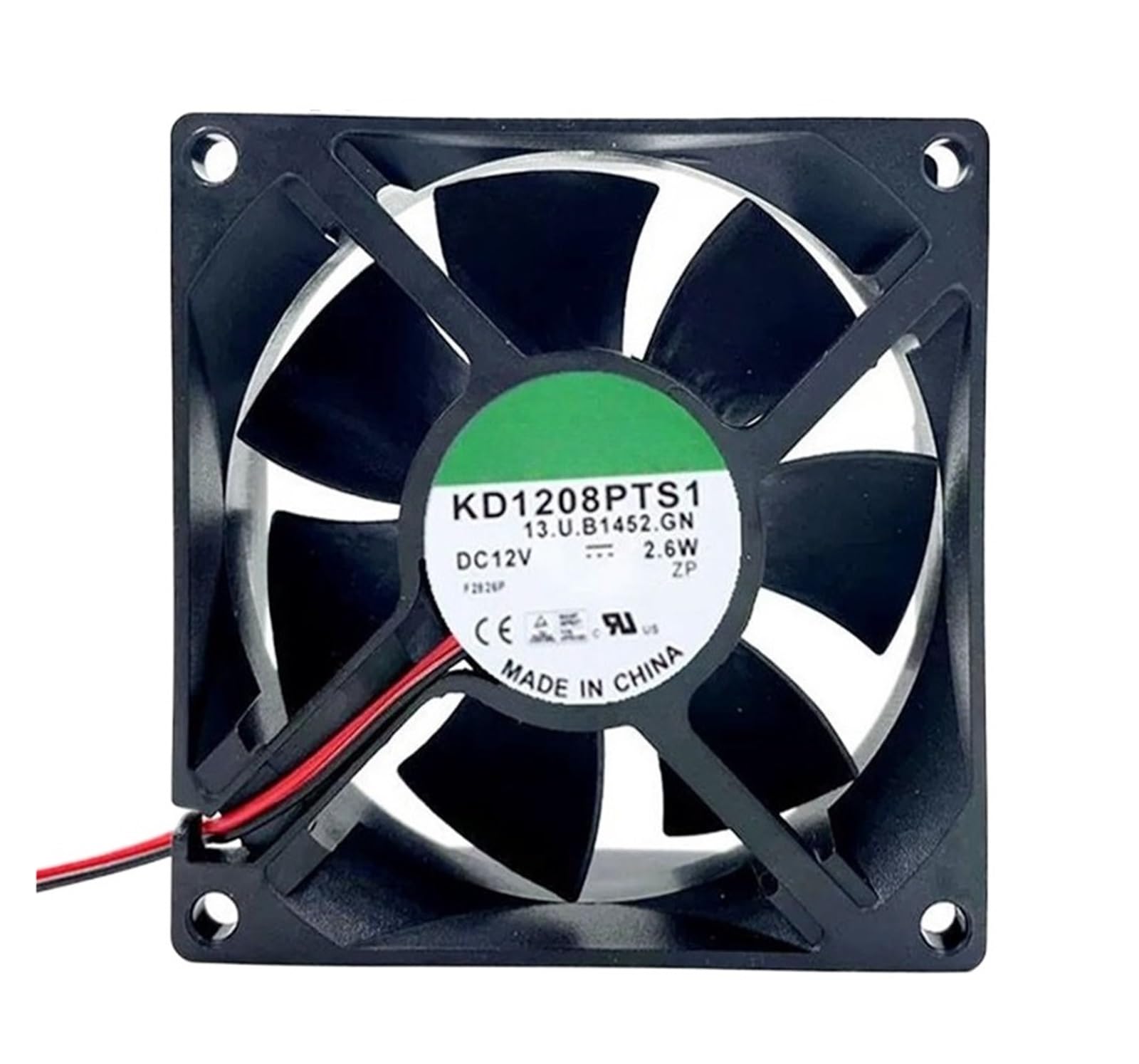 EGTDSFGJA KD1208PTS1 12VDC 1.8W 80 * 80 * 25mm 2-wires Fan