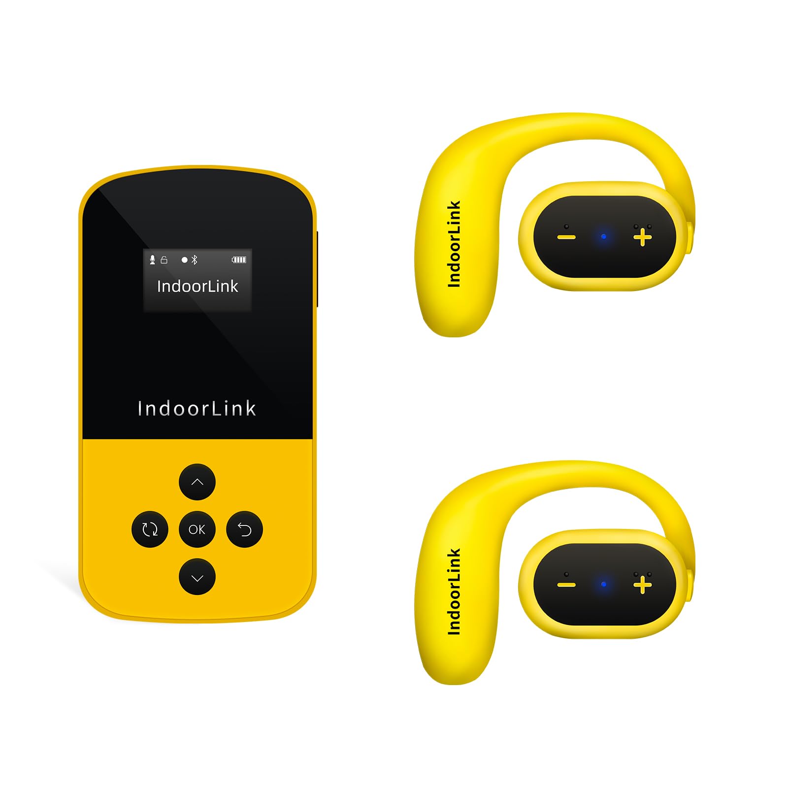 IndoorLink Sistema di guida turistica wireless portatile, altoparlante integrato da 16 mm, durata della batteria 35 ore, cuffie Whisper Tour Guide per tour, musei, mostre, visite scolastiche (1T2R)