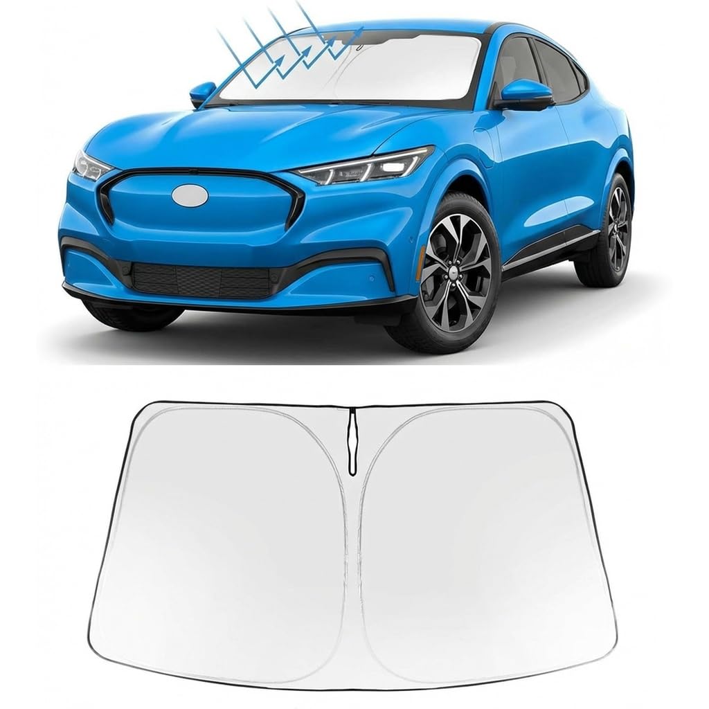 Proadsy Custom Fit 2021-2026 Ford Mustang Mach-E Car Windshield Sun Shade