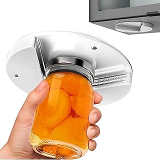 Jar Opener, Under Cabinet Jar Opener Tool, Bottle Opener for Seniors, Cap Openers for Arthritis or Weak Hands, One Handed Opener Gadgets, Essential Kitchen Gadgets for Home Assistance