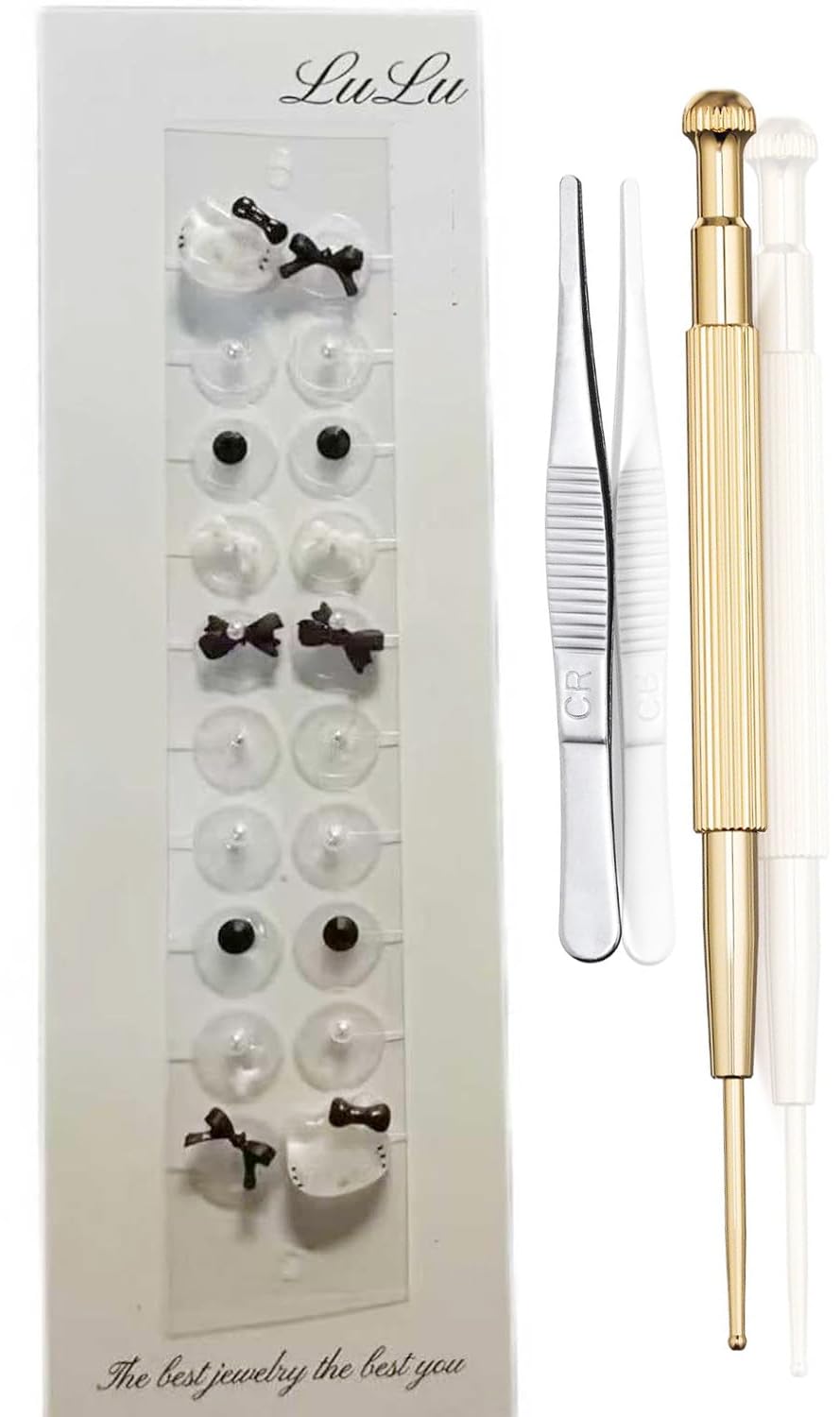 Ear Seeds Acupuncture Kit - Acupressure with Ears Seed, with Bonus Free Chart and Brass Acupressure Probe - for Balance & Wellness (Hello ktt)