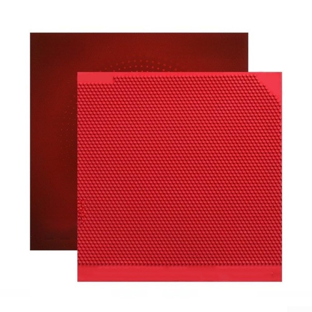 Table Tennis Long Pips Rubber Red 16.5x16.5cm 1.9mm Pimples Balanced Spin Backspin Control Chop Block Strokes for Club Match Training Blades