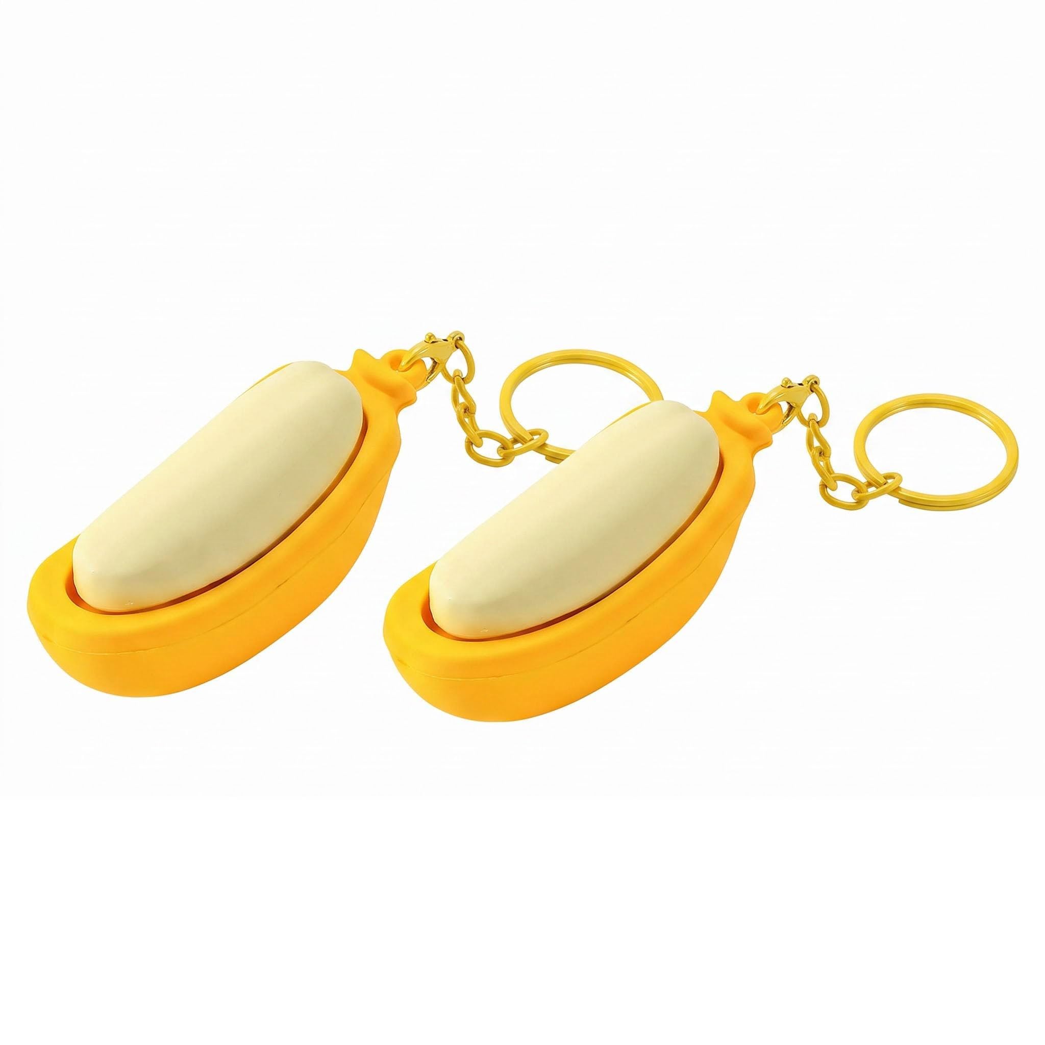 Banana Keyboard Clickers 2PCS, Plastic Fidget Clicker Toy with Keychain