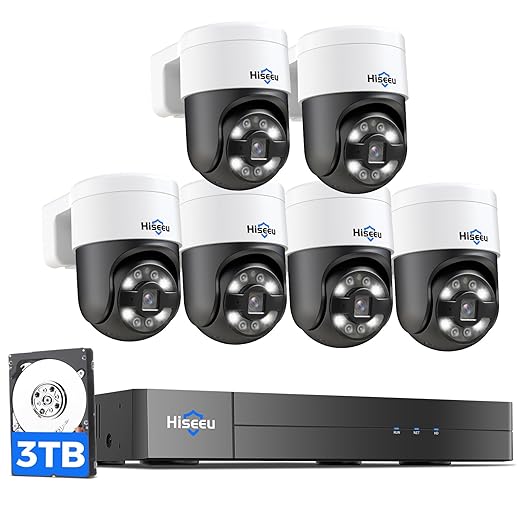 Hiseeu 4K PoE PTZ Six-Camera NVR System