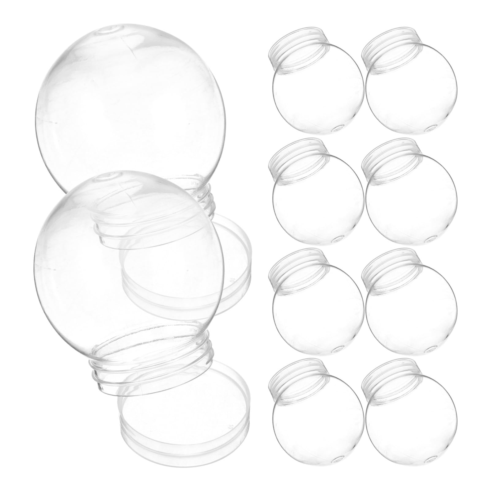 BUTIFULSIC DIY Water Globes Set 10pcs Plastic Empty Snow Globes for Christmas Crafts Shatterproof for Boys and Girls