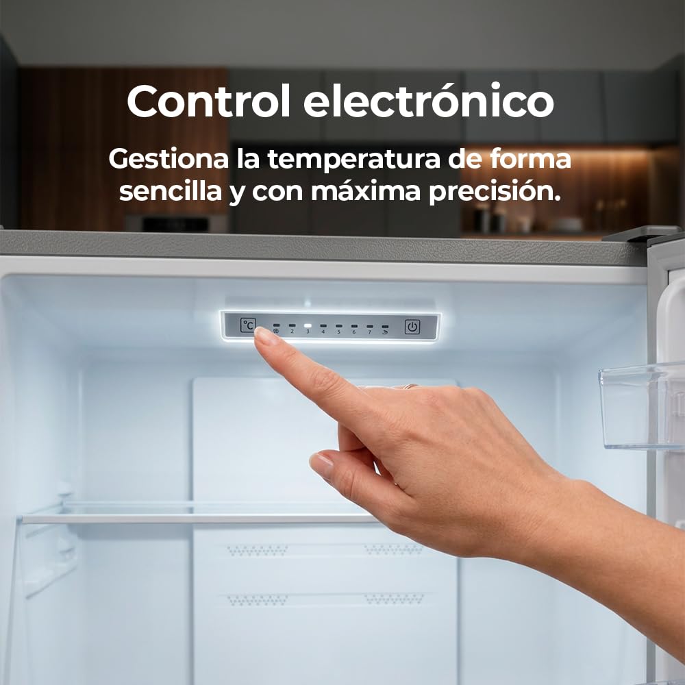 NILSON Frigorifero combi in acciaio inox a 2 ante, NC185601ENFX, capacità 293 litri, No Frost, Multi Air Flow, 40 dB, porta reversibile, apertura tipo maniglia, classe energetica E