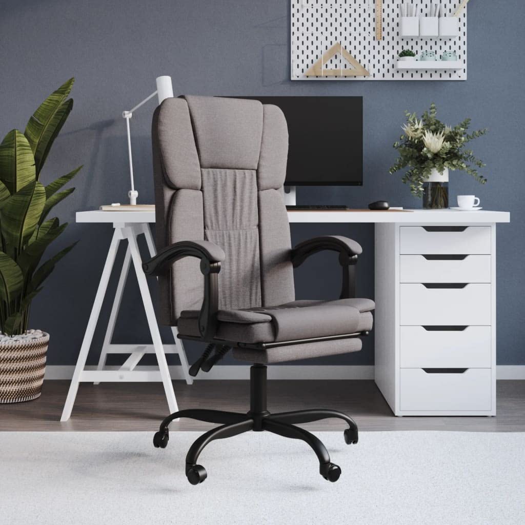 Fauteuil de bureau pour télétravail confortable à la maison coloris taupe