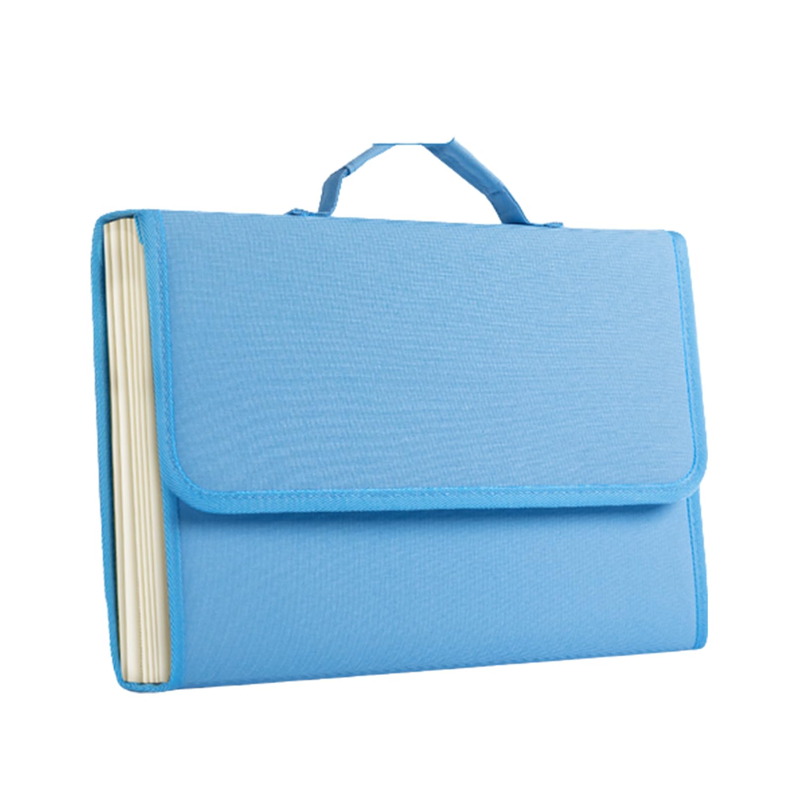 Organizador de archivos acordeón plástico, carpeta expandible tamaño A4, 7 bolsillos con asa for el hogar, la escuela, oficina, multicolor(Blue)