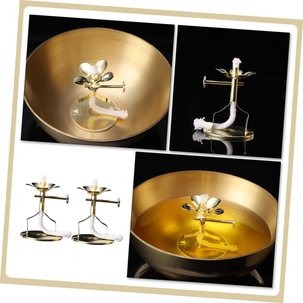 OBJET DECORATIF,Lotus A--Lampe à Huile Bouddhiste Tibétaine Rétro, Chandelier, Support De Lampe