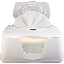 Baby Wet Wipe Warmer and Wet Wipe Dispenser, Advanced Features - 4 Bright Auto Off LED Ample Lights for Nighttime Changes, Dual Heat for Baby's Comfort, Improved Design and Only at Amazon