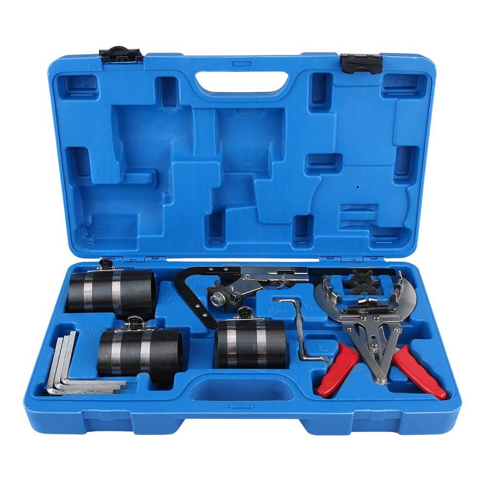 Set di Strumenti per la Manutenzione delle Fasce Elastiche del Pistone, Kit Compressore Espansore per la Pulizia del Cricchetto del Motore, Tre Compressori a Pistoni, Pulitore