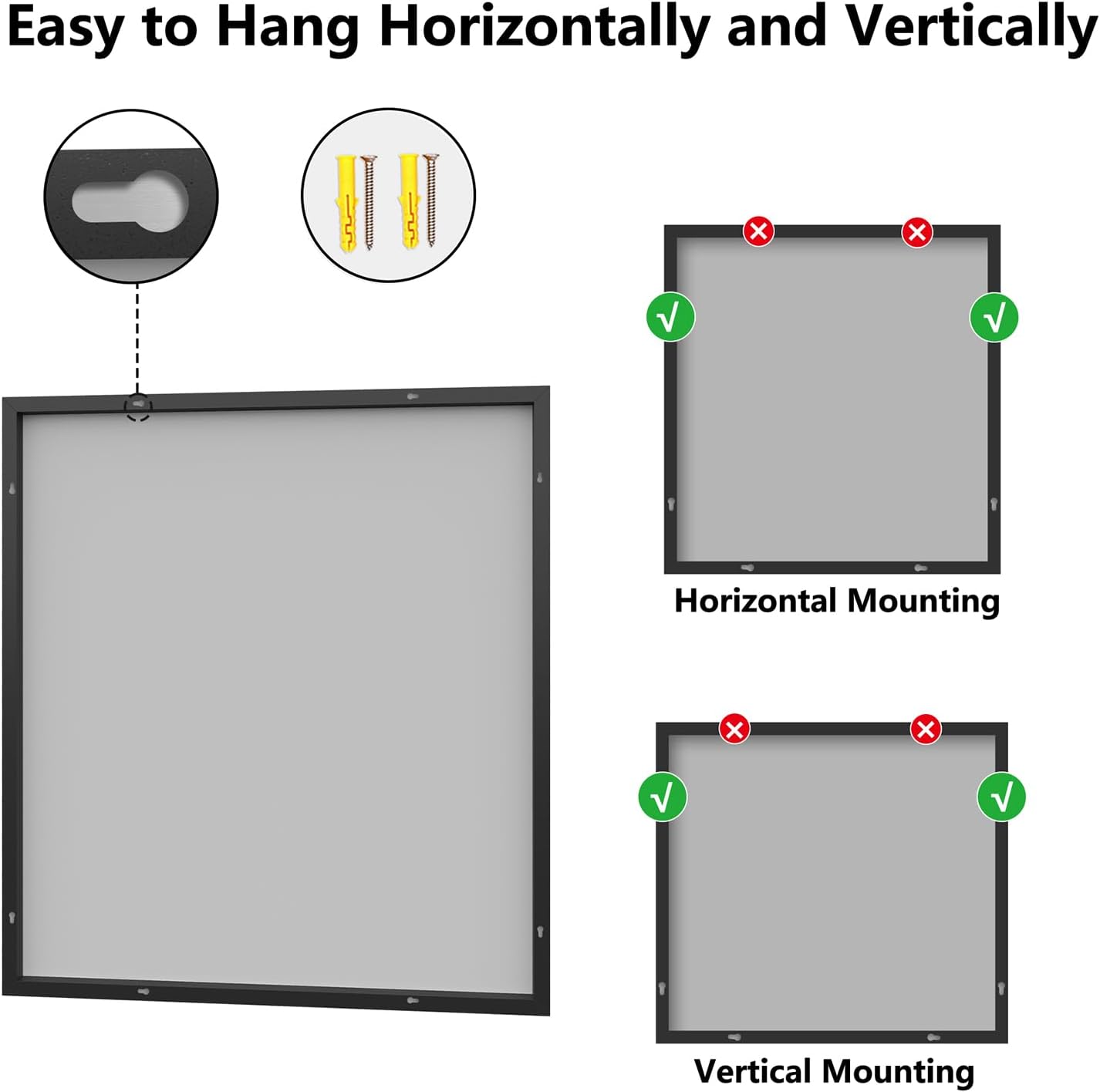 Bathroom Mirror 36"x40" Matte Black Rectangle Bathroom Wall Mirror for Over Sink, Modern Large Vanity Mirror, HD Tempered Glass, Anti-Rust Aluminum Alloy Frame, for Living Room, Bedroom, Entryway