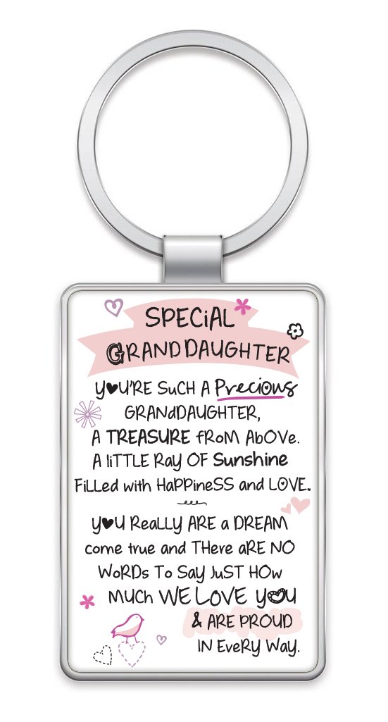 Inspired Words Keyring - Special Granddaughter - Gift Ideas