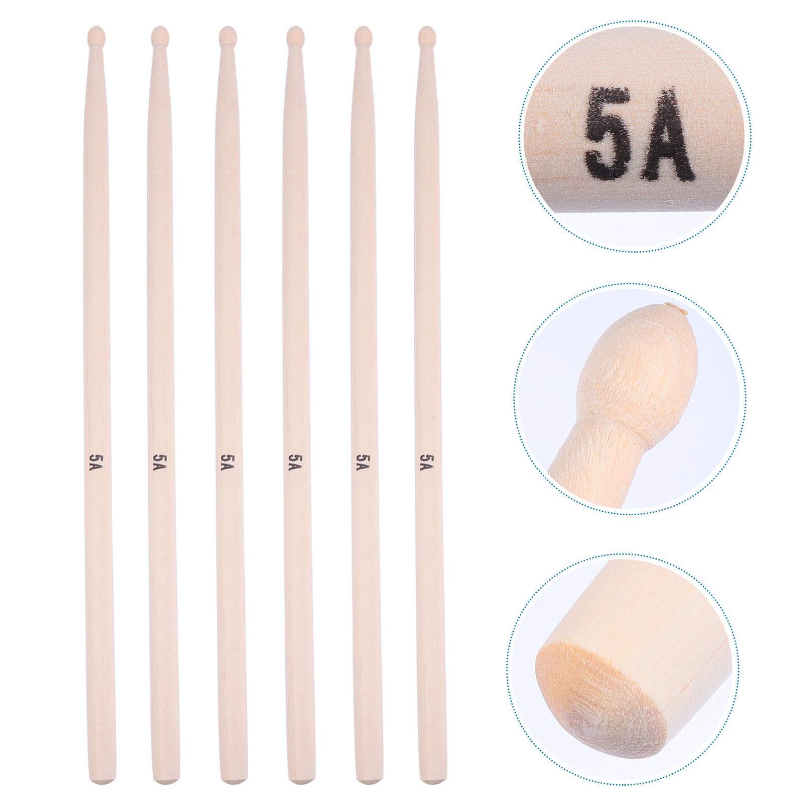 Toyvian 20pezzi Bacchette Per Batteria Legno Accessori Musicali Professionali Per Rullante e Percussioni Design Ergonomico e Facile Da Usare