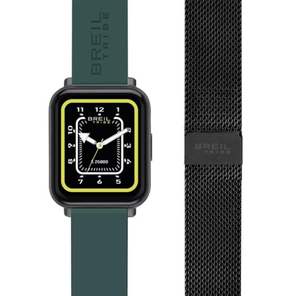 Breil Zegarek unisex SBT-2 cyferblat czarny ruch inteligentny zegarek moduły e pasek oczek silikon + stal zielona, czarny EW0674