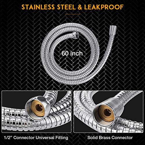 Baban Rainfall Handheld Shower Head Combo, Stainless Steel
