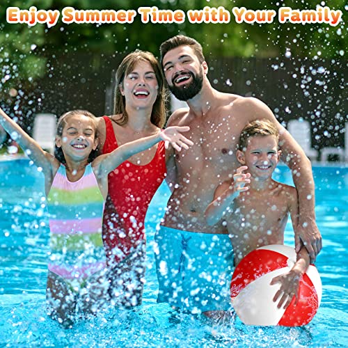 Honoson 30 Pieces 20 Inch Inflatable Beach Balls Pool Game Classic Blow Up Beach Toys For Party Favors Summer Parties And Supplies (Red White) #TOP5