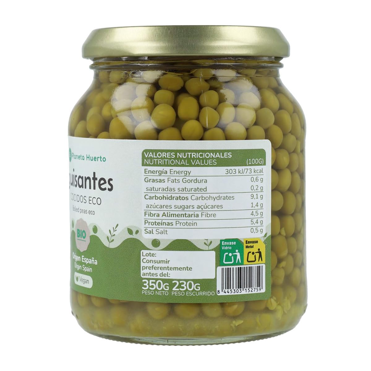 PLANETA HUERTO | Guisantes ECO 320 g - Legumbre Ecológica Rica en Nutrientes y Versátil en la Cocina