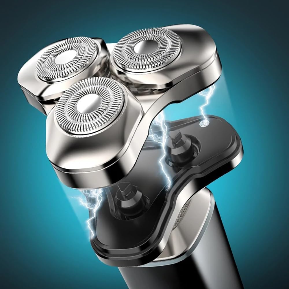 Electric Razor for Men, Wet and Dry Shaver Type-C Rechargeable with Magnetic Detachable Head 3D Floating Shaving Machine