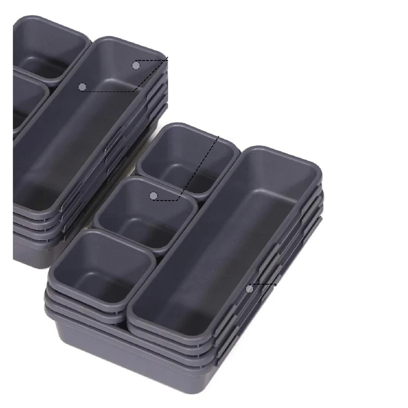 Generico 8 unids/Set bandejas organizadoras de cajones Ajustables for Maquillaje, cosméticos, artículos Diversos, Cocina, baño, Armario, Soporte Divisor joyería(Black 1Set)