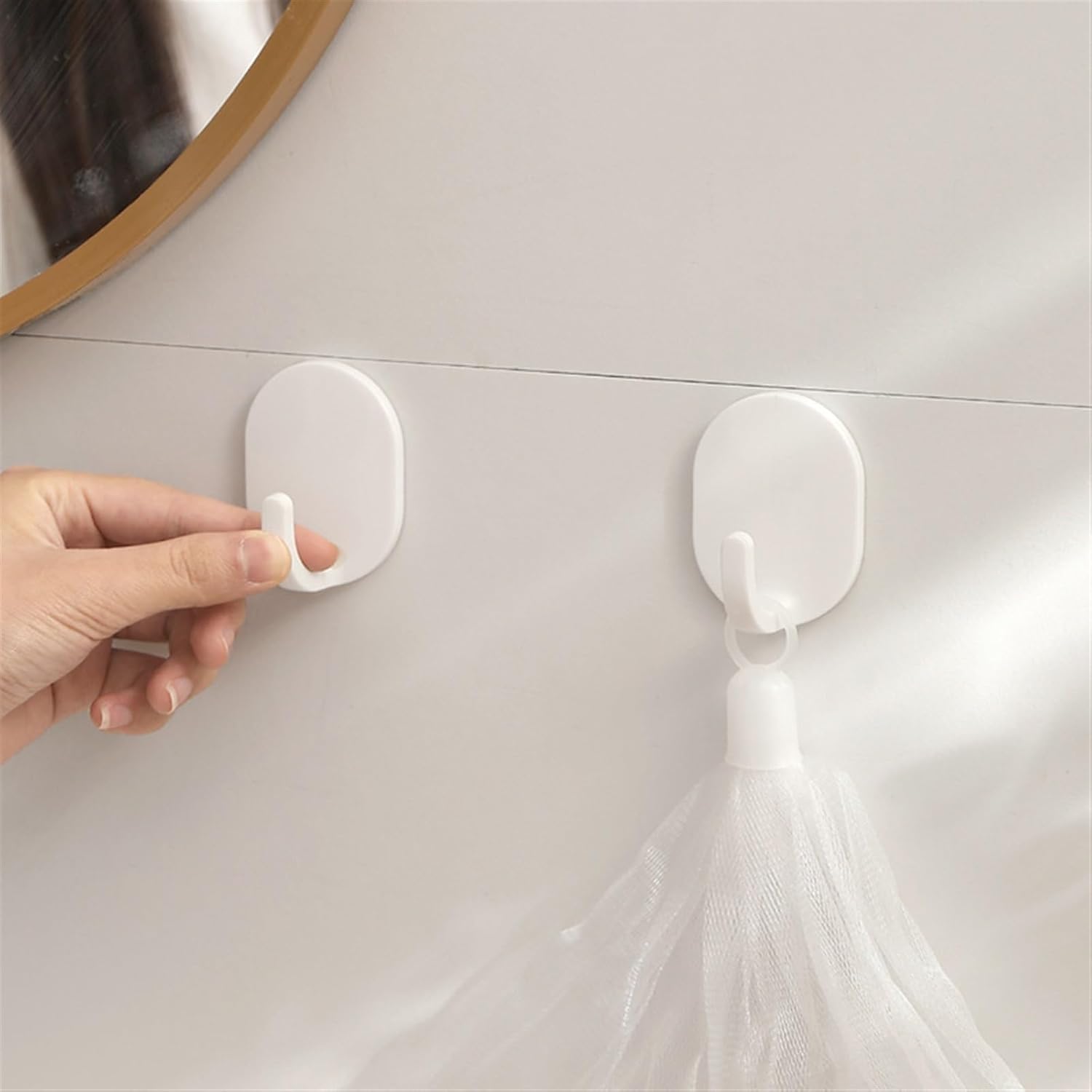Hook Self Adhesive Clothes Hook Wall Door Hook Bathroom White Towel Hanger Kitchen Wall Hanger Bathroom Accessories