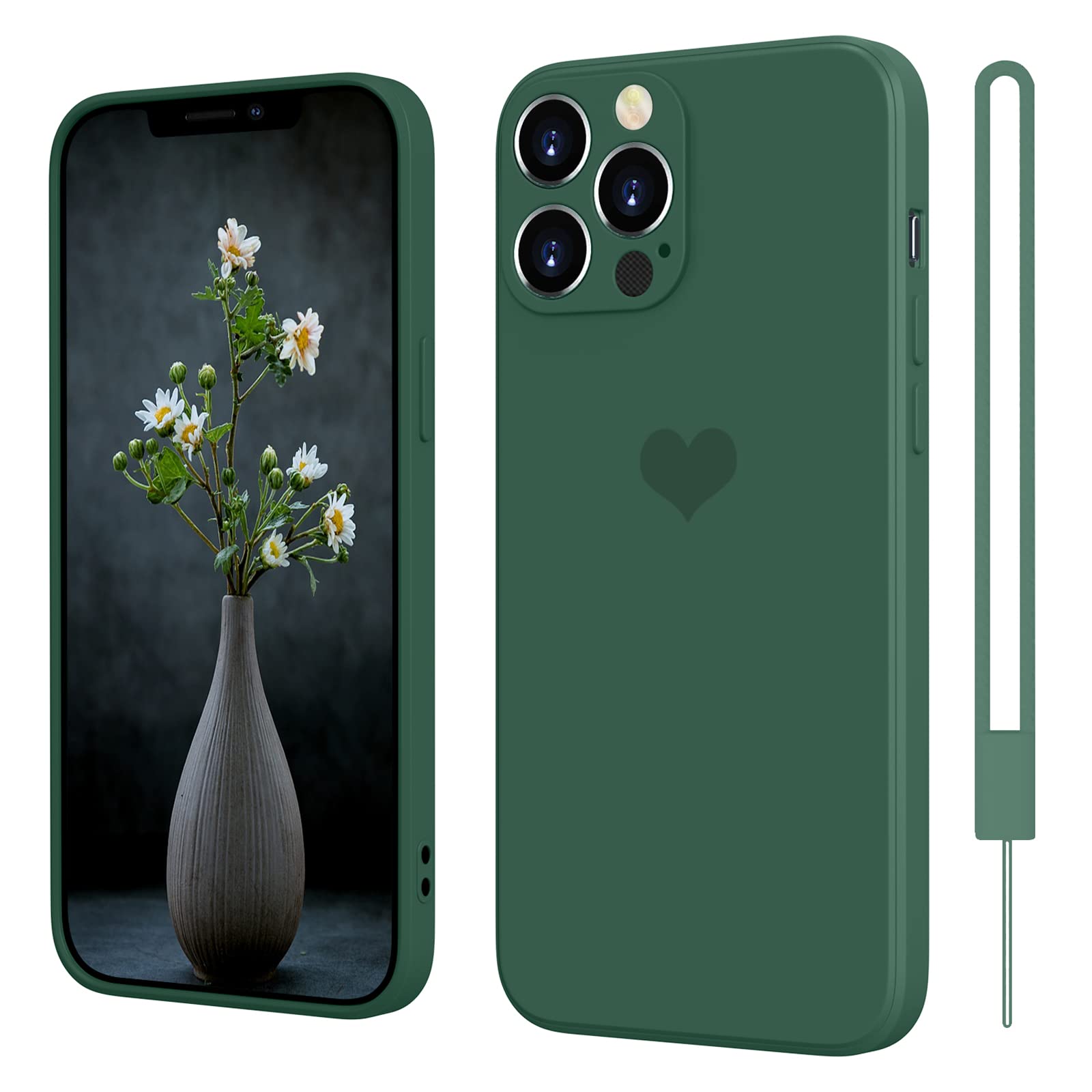 UZARUZA Cover per iPhone 13 Pro Max da 6,7 Pollici, Cover per iPhone 13 Pro Max in Silicone Antiurto a Forma di Cuore d'Amore per Ragazze Donne Donne Antiurto | RDN Street Market