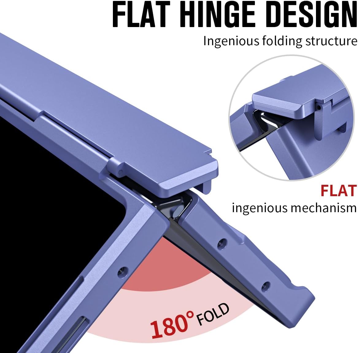 Asuwish Phone Case for Samsung Galaxy Z Fold 7 with Built-in Screen Protector Cover and S Pen Holder Stand Kickstand Hinge Protection Cell Accessories Rugged Hard ZFold Z7 G Fold7 7Z Women Men Purple