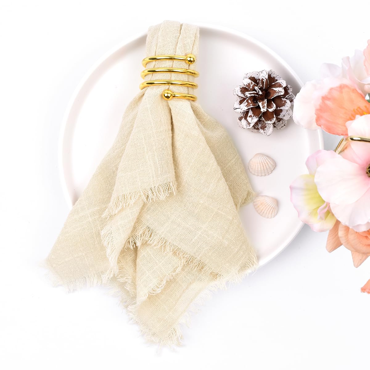 Lot De 30 Serviettes En Coton Et Lin Faites à La Main Avec