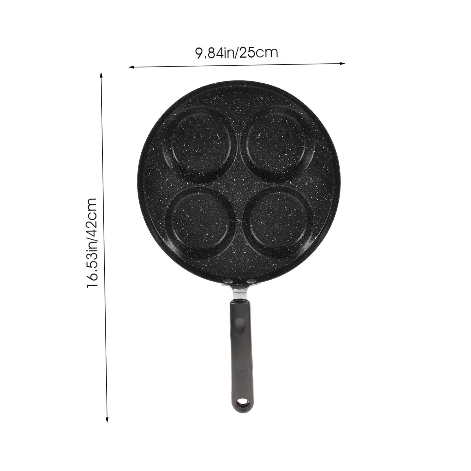 OUNONA 1PC Cup Nonstick Omelette Pan for Cooking Heat Resistant Long Handle Kitchen Gadget for People for Pancakes and Eggs Black