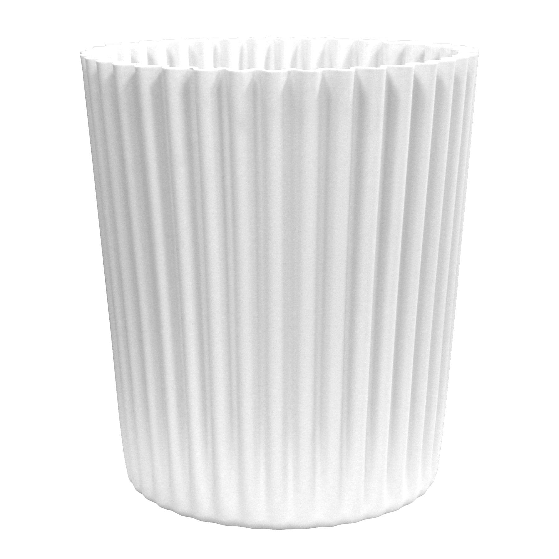 simpahome Large Sturdy Wave Effect Plastic Planter Pot - WHITE - 43.5cm (H) x 38cm (Dia)