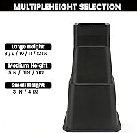 Vista 4 de Elevadores de cama resistentes, elevadores de muebles ajustables de 12 pulgadas, elevación en alturas de 3,4,5,6,7,8,9,10,11,12 pulgadas para sofá