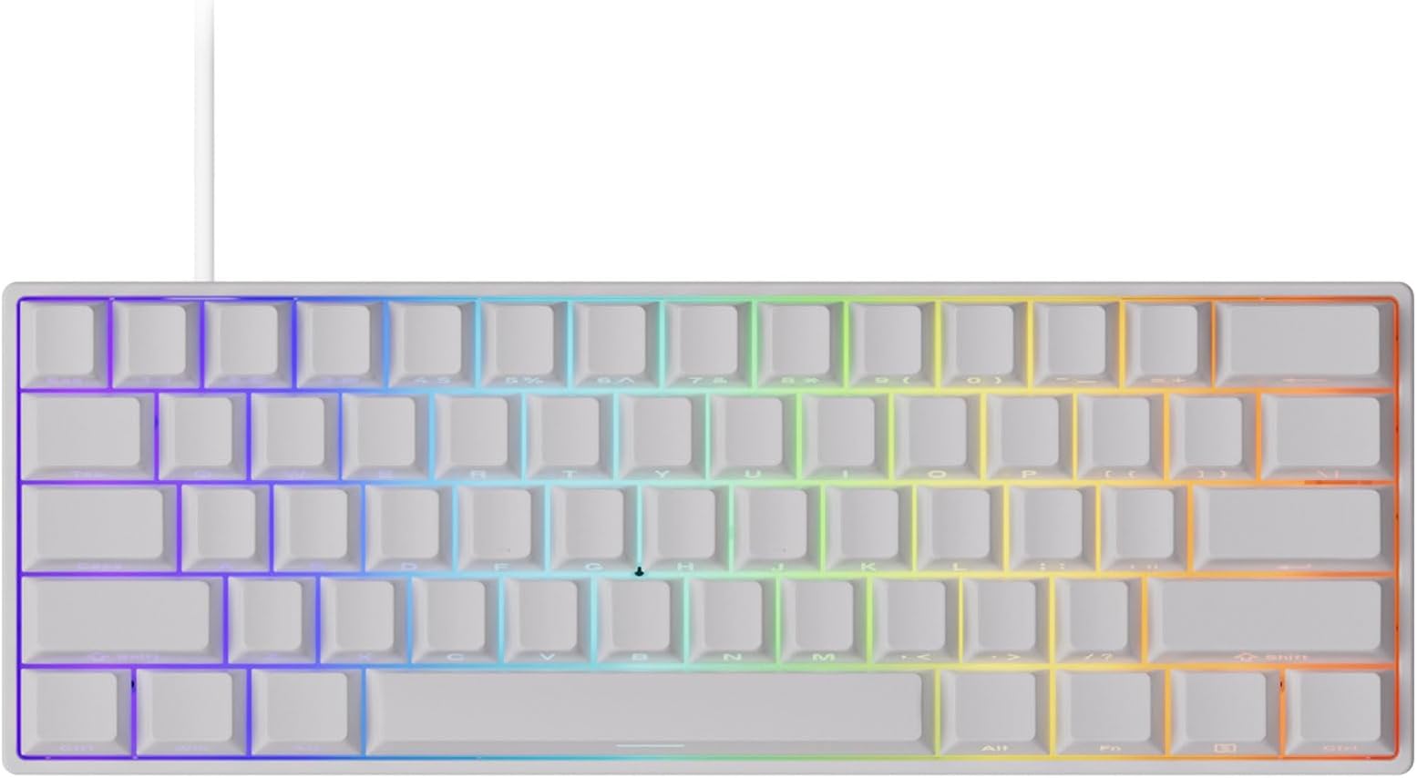 FUN60 Pro Rapid Trigger Gaming Keyboard 16k Scan Rate SP Magnetic Switch HE Keyboard Wired 60% White Shine-Through (Glare Magnetic Switch)