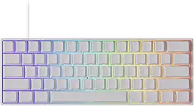 MONSGEEK Teclado para jogos FUN60 Pro Rapid Trigger 16K com taxa de digitalização SP, teclado HE com fio 60% branco brilhante (interruptor magnético brilhante)